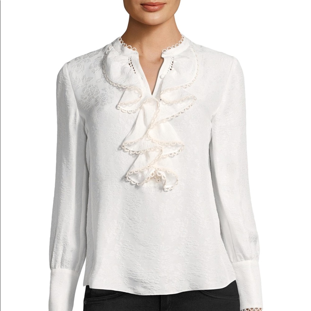 NWT Rebecca Taylor Floral Cloque Blouse 6